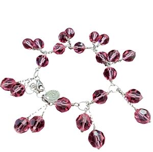 Sterling Pink Crystal Baubles Bracelet
